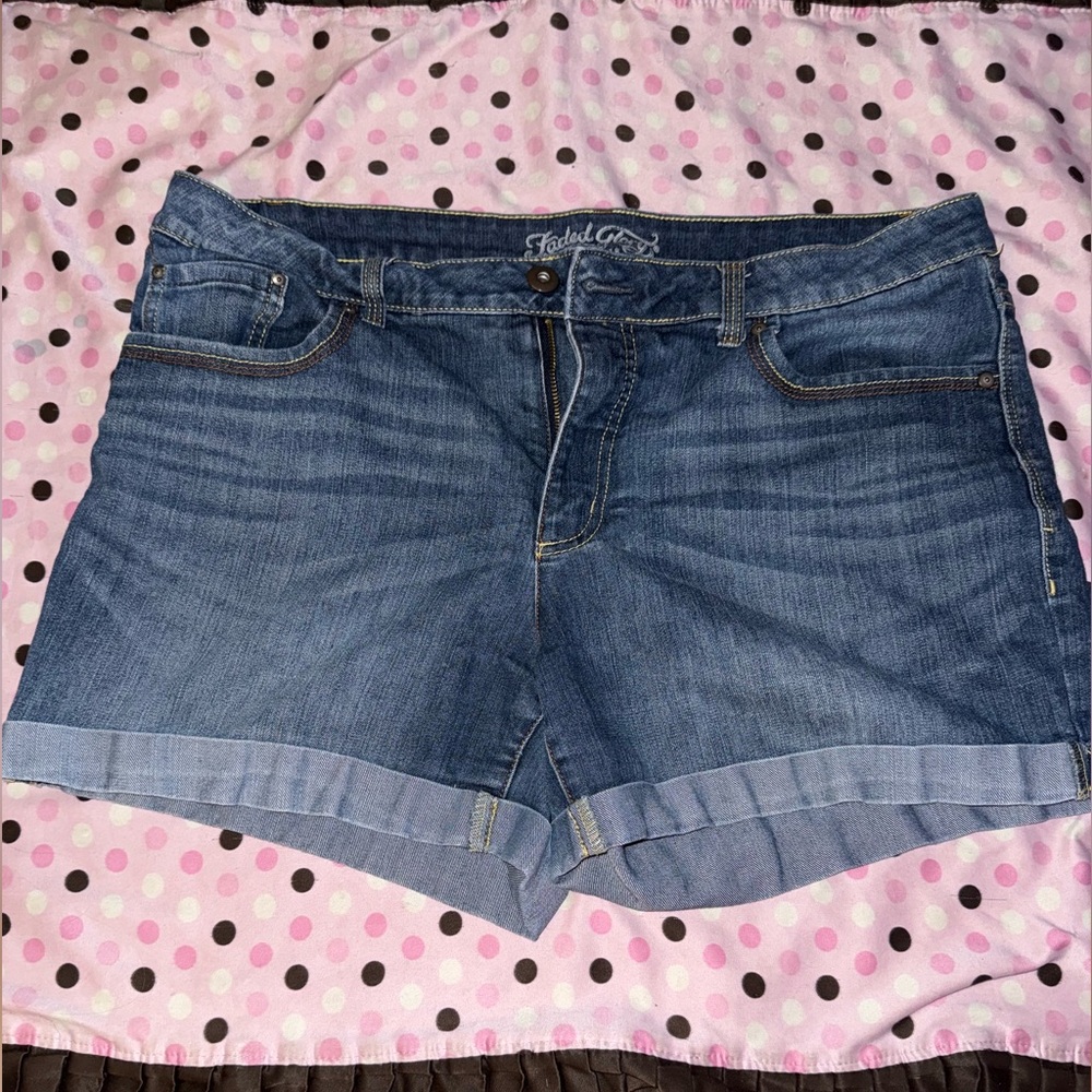 Faded Glory Blue Jean Shorts Casual Style